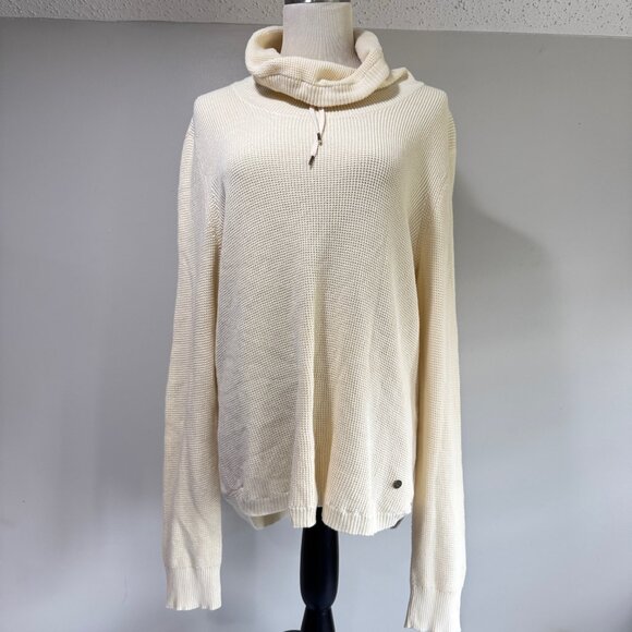 LAUREN RALPH LAUREN Cowl Neck Waffle Knit Long Sleeve Top - Picture 2 of 10